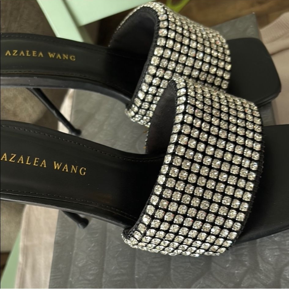 Black and Silver Embellished Women's Heels